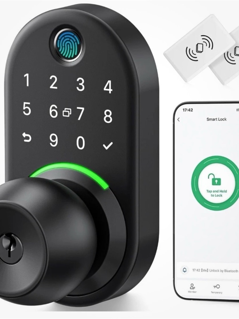Keypad Smart Door Knob Lock, Yamiry Keyless Entry Digital Lock with Handle, Elec